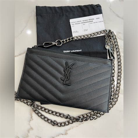 fake ysl black clutch|ysl clutch price.